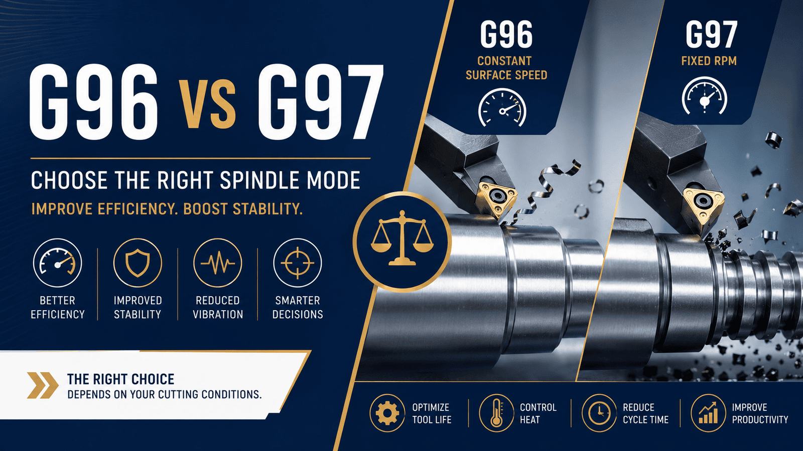How G96 and G97 Actually Affect Cutting Stability, Insert Life, and CNC Machine Behavior